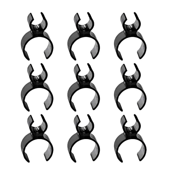 9 stk. Champagneflaskeholdere Plastik Vin Flaskeklips Lys Sikkerhedsklips Festtilbehør Black 4.5X3cm