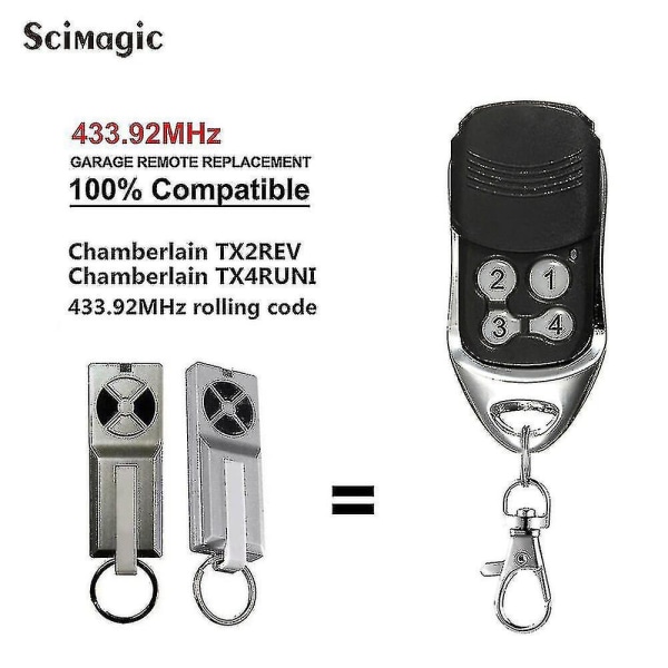 Kamberlain Tx2rev Chamberlain Liftmaster Tx4runi Kompatibel Garagefjernbetjening 433mhz Topkvalitet Hy [DB]