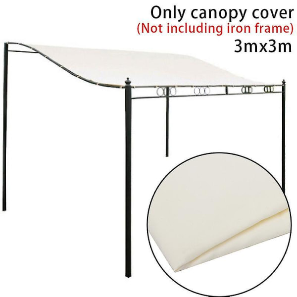 300D Canvas Vedenpitävä Telttateippa Katto Auringonsuoja Kangas Ulkokatto BY 3mx3m