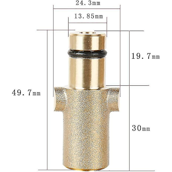 Adapter og trykvasker kobber skumkanon flaskeforbindelse messing hunadapter af sne skum lanse pistol pot til Nilfisk Gerni serie