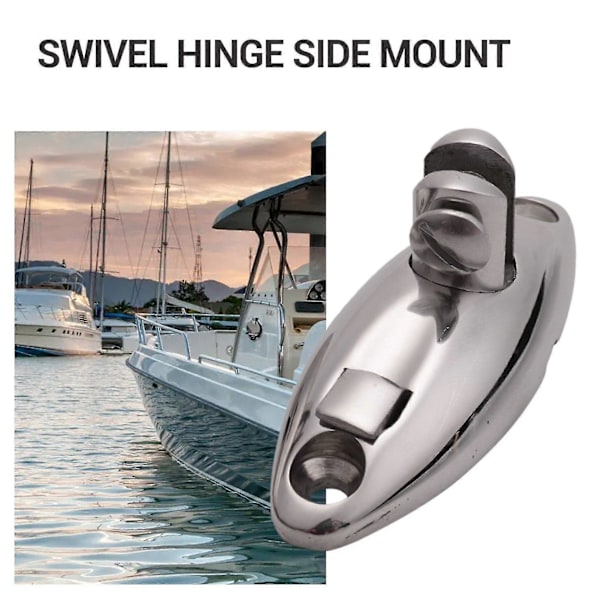 Hurtigudløser Bimini Top Drejelig Hængsel Dæksidebeslag 316 Rustfrit Stål Top Drejelig Hængsel Dæk Sid silver