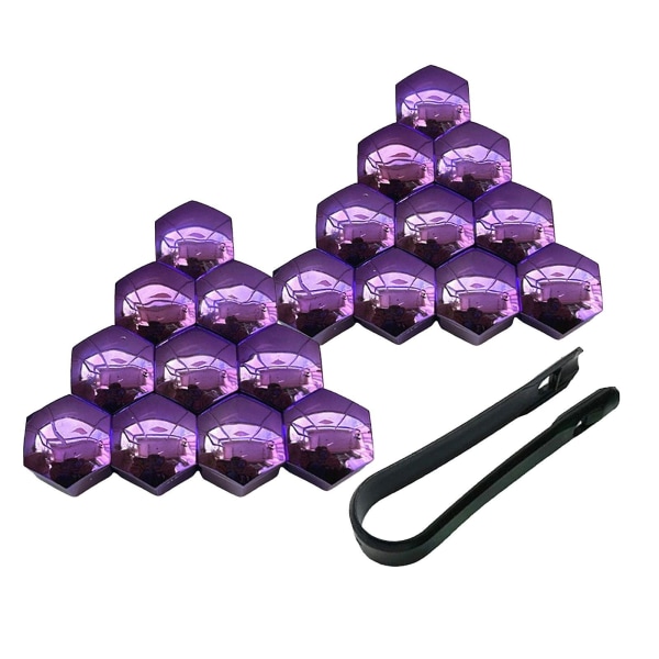 20 kpl Auton Pyöränmutterin Kannen Peitteet Ruostumattomat Vanteen Peitteet Pyöränmutterin Kannen Hopea 17mm Purple 21mm Optional