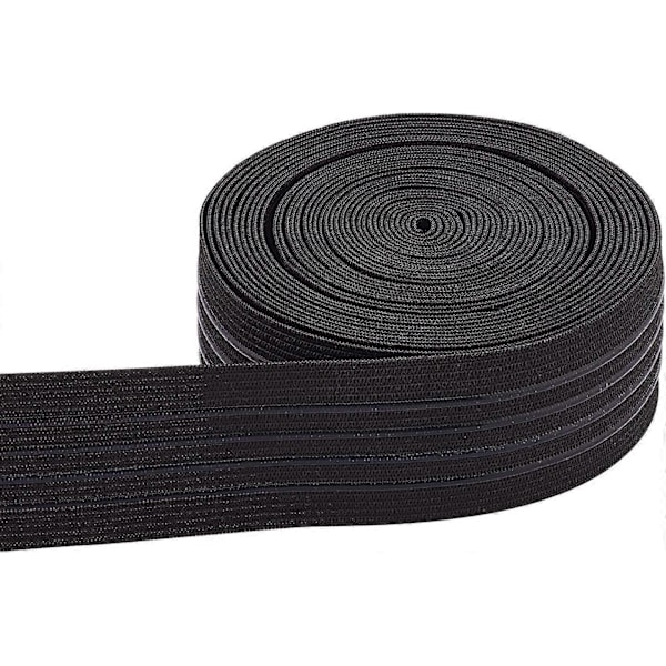 6 Yards 37mm Bred Skridsikker Elastik Straight Silikone Elastik Griber Flad Linning til Beklædningssyning Projekt Sort