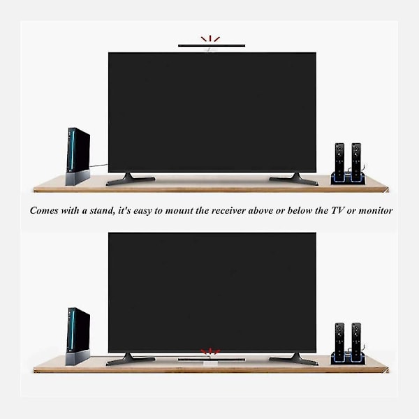 Trådbunden Sensor Bar för Wii / Wii U Konsol, Infraröd IR-Signalstråle Sensor Bar, Ersättningsbar Infraröd IR-Stråle Rörelsesensor BarBY