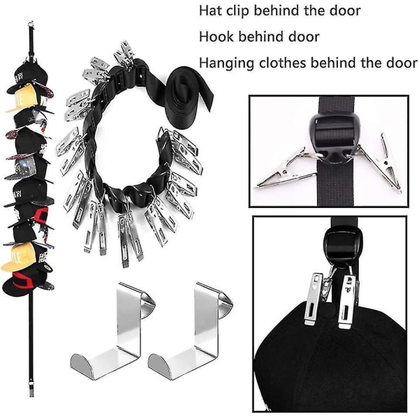 Hattestativ, Hattestativ, Holder Og Veggmontering 20 Baseball Caps Organizer Henger