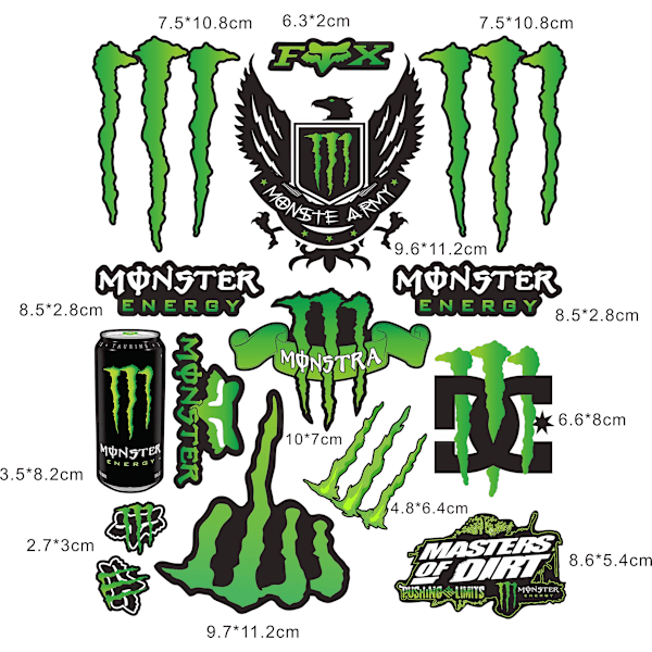 Racing Motorcykel Monster Energy Dekal för Hjälm