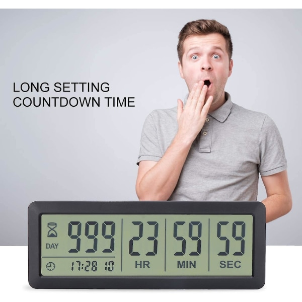 Digital Nedtællingsdage Timer Ur - Aimilar 999 Dage Nedtællingsur black