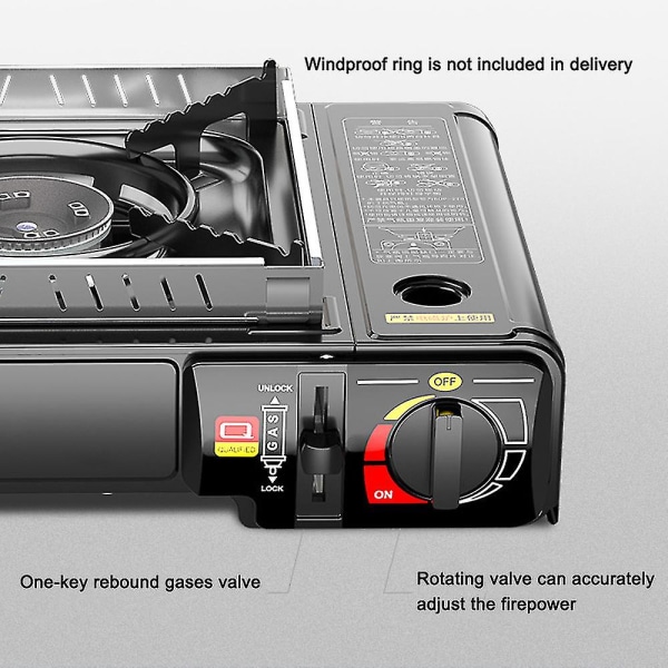 Kassettovn Bærbar Gassbrenner Butanbrenner 2,9 kW Med Piezo-tenning For Utendørs Matlaging Camping Piknik Ryggsekkvandring Grill BY