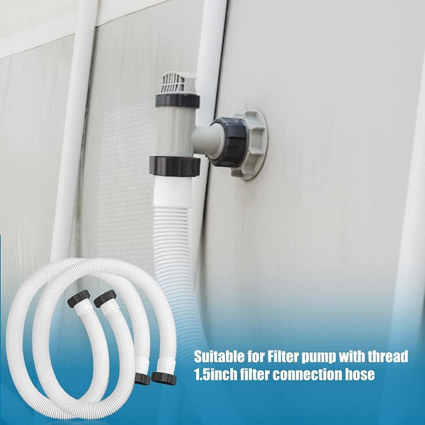 Slang för poolpump, hållbar, enkel installation, flexibel anslutning, slang för pool ovan mark för Intex filterpump White