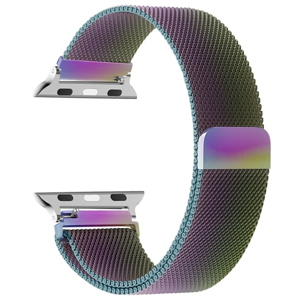 Milanese loop-rem til Apple Watch-armbånd 44mm 40mm 45mm 49mm 41mm 38mm 42mm 44 mm Armbånd iwatch Series 9 3 6 5 SE 7 8 Ultra 2 rainbow rainbow rainbow 38mm 40mm 41mm