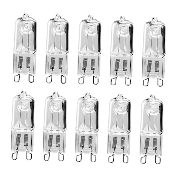 10 kpl 33 W halogeenilamppua G9-valaisimet Kestävät 2-napaiset Helppo asennus Uunin valaisimet Lämmin valkoinen Seinävalaisimiin Pöytälamppu 1.3cmx4.3cm
