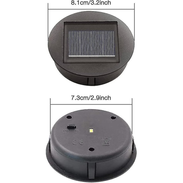 4 stycken Ersättnings-Solcellsdrivna Lampor med LED-Glödlampor, Solcellsdrivna Topplampor Ersättning, LED Solpanel Lykta Skydd för Utomhus Hängande TrädgårdslampaBY