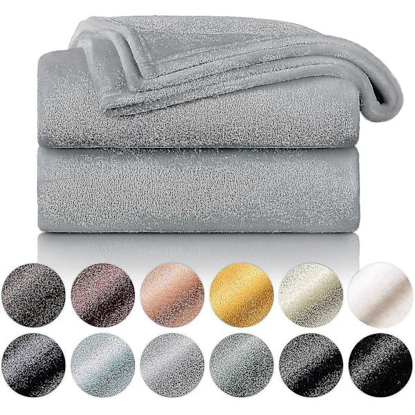 Mjuk och Mysig Filt - Högkvalitativ Filt, Supermjuk Fleecefilt Som Soffaöverkast, Sängöverkast Eller Vardagsrumsfilt Gray 130 x 150 cm