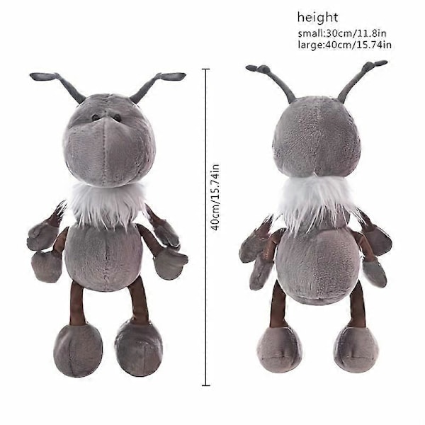 Söt simulerad färgglad myra plyschleksak docka liten docka klor maskin docka Barnens dag present Gray 30CM