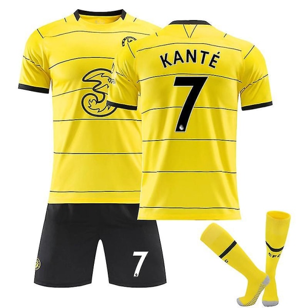 Kante #7 Tröja Borta -2022 Ny säsong Chelsea Fc Fotboll T-shirts Jersey Set 21 22 Kante 7 adults XL(180-185CM)