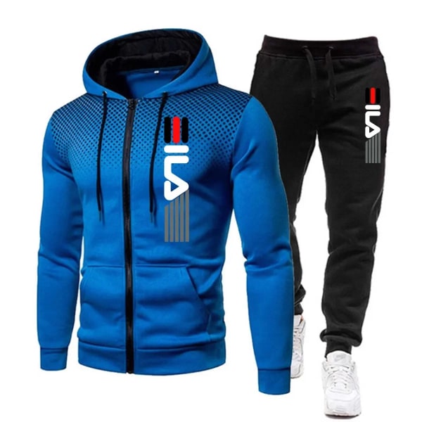 Ny mote treningsdress for menn hettegenser treningsstudio treningsklær menn løpesett sportsklær jogger herre treningsdress vinterdress sport Red L