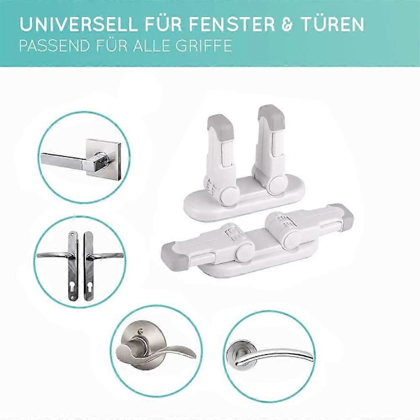 Universal Barnesikring for Dører - 2 Pakk Dørhåndtaklås for Barn