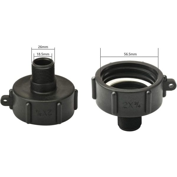 IBC-adapter S60 Skruvkoppling för IBC-vattentank 2 tum till 3/4 tum