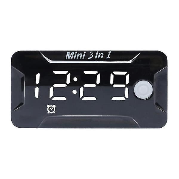Vattentät digital tidsklocka & termometer & spänningsvoltmeter motorcykel White