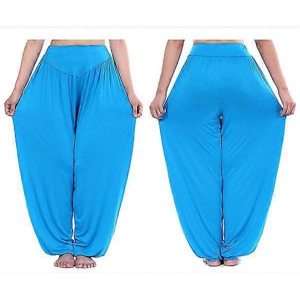 Jule Yoga Kvinder Ali Baba Baggy Harem Bukser Aladdin Bloomers Casual Dance Bukser Sky Blue XL