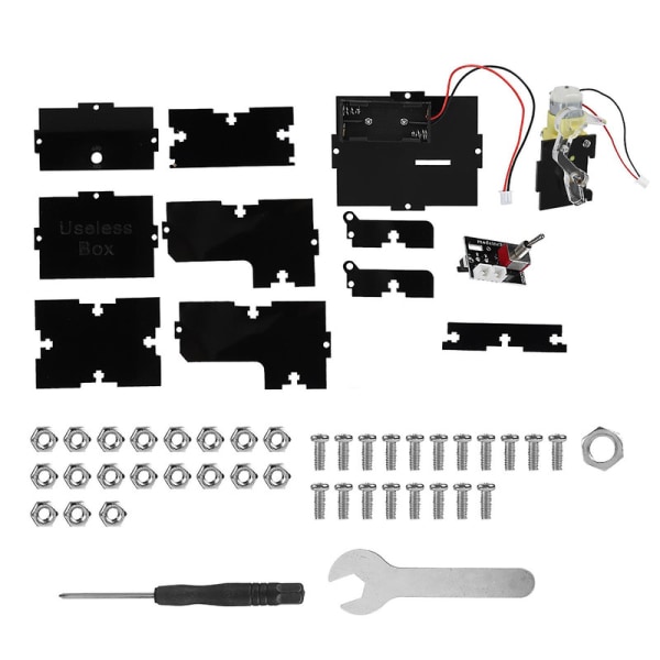 DIY Useless Box Kit - Mini Morsom Leke for Unike Gaver - Automatisk Svart Boks for å La Meg Være I Fred  [DmS]