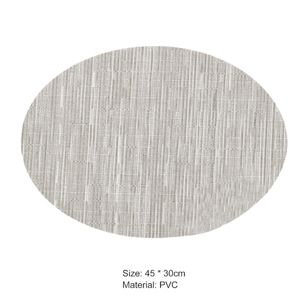 Pöytäliina, naarmuuntumaton, eristetty, soikea, liukumaton, PVC, kotitaloustarvikkeet, KaesiBY Silver Gray