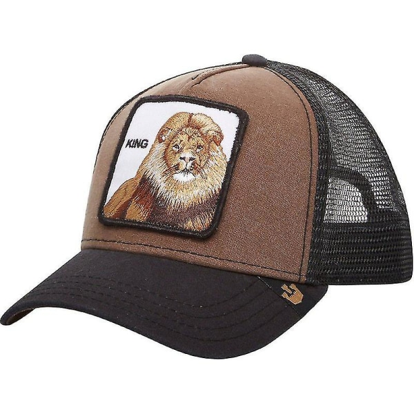 Farm Animal Trucker Baseball Cap Hatt Mesh Style Män Kvinnor Hip Ho King Brown