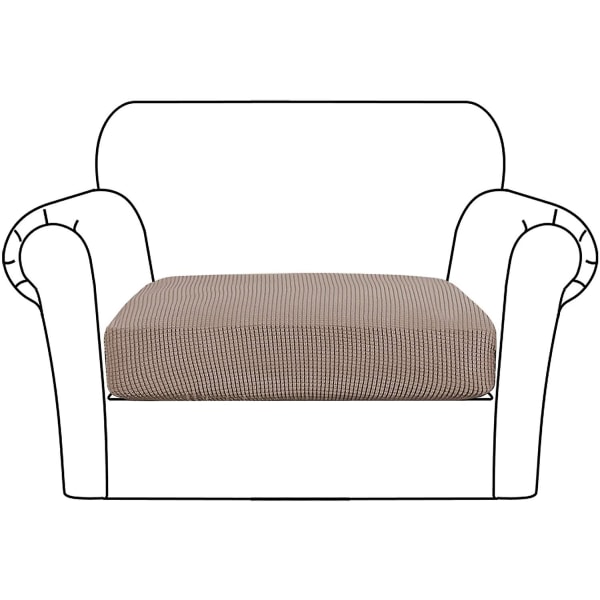 Høy stretch setetrekk sofa pute møbelbeskytter med elastisk bunn for 1/2/3 seter, taupeBY 1 seater