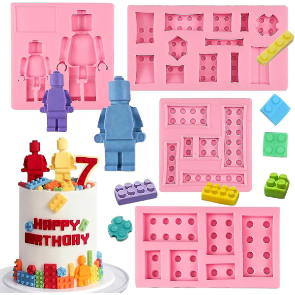 Rakennuspalikat Kakun Koristeluun Fondant Muotteja (4kpl) [xh]