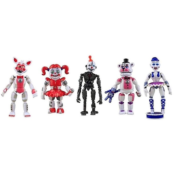 5 stk./sæt Five Nights At Freddy's Game Actionfigur Fnaf Funtime Freddy Foxy Sister Location Lightening Actionfigurer