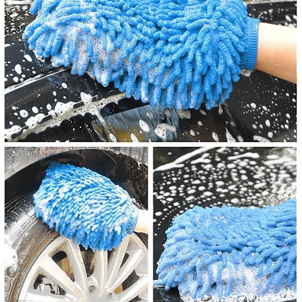 4 stk. Bilvask Handsker, Mikrofiber Vask Handske, Chenille Vask Handske, Absorberende Rengørings Handske, Ultra Blød Vask Handske til Bil Husholdning Rengøring
