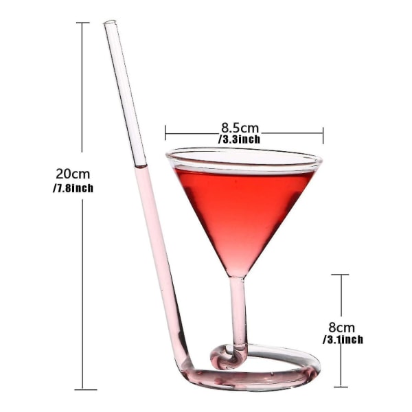 Kierteinen Cocktail-lasi Kiertävä Martini Luova Pitkä Hännän Cocktail-olki Viinilasi Baarille A Folded Martini Cup