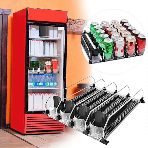 Supermarknadsfrys Dryckspusher Kylskåpsdryckshyllan Dryckautomatisk Pusher Semesterprydnader White