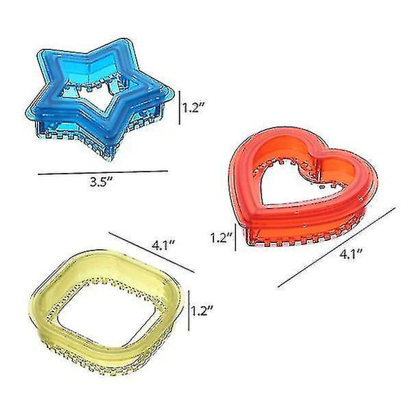 Sandwichskärare och -förslutare - Decruster Sandwich Maker för UncrustablesBY Round and Heart and Star