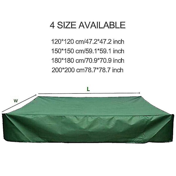 Sandkassedeksel Vanntett Støvtett UV-beskyttelse Kvadratisk Bassengdeksel Med Trekkstreng For Sandkasse, Lekeutstyr Og Møbler - Sandkassebeskyttende Deksel 3.26 120*120cm Black