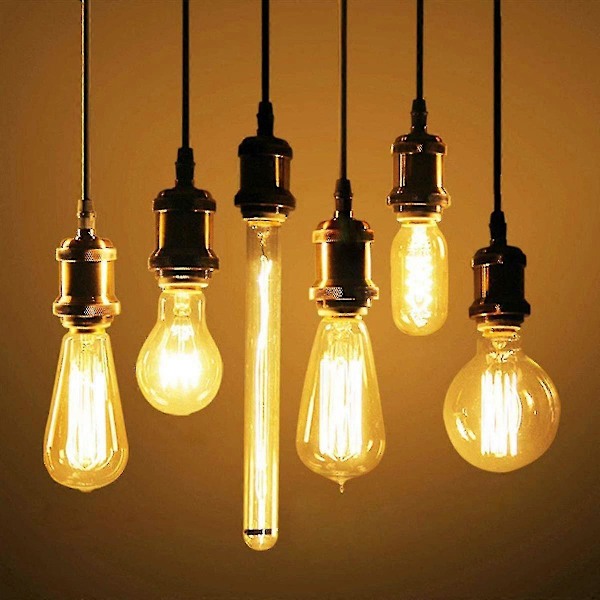 Hengende lampe Vintage Modern Industriell Stil E27 Lampeholder Sokkel Med 1,2m Flettet Rund Kabel-messing (rødbrunt) [energi klasse A+++] (shikai)-In s