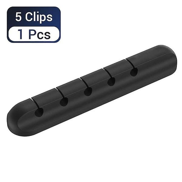 Kabelclips Holder Silikone Skrivebord Kabelopruller Clip Organizer Ledningsstyring 5 Clips [DB]
