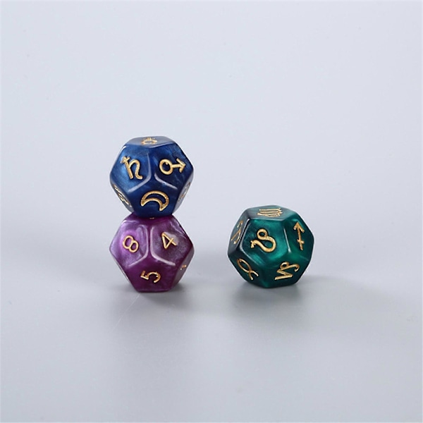 3 kpl/setti Dichromatic D12 Polyhedral Astrology Noppaa