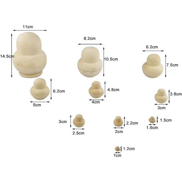 10 stk Umalet Russiske Nesting Dukker Træ Russiske Dukker 10 Lag Dukke Til Børn Legetøj Hjem Dekoration Fødselsdag Gave