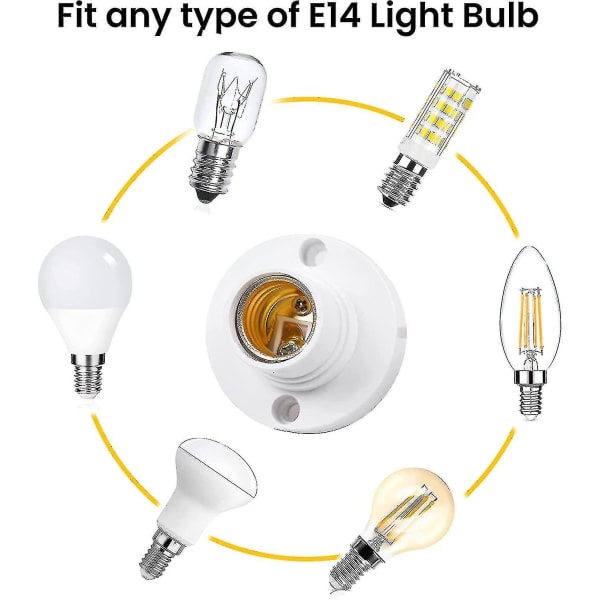 5pk E14 Lampehaller, e14 Edison Skrue Pæreholder, Plast Taklampe Sokkel Crday Gave