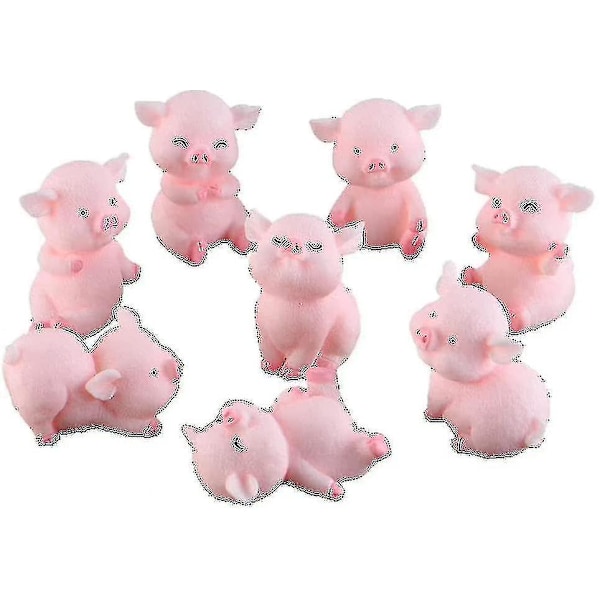 8 st Miniatyr Grisfigurer, Gris Tårta Topper Cupcake Topper, Gris Cerdo Karaktärer Mini Leksak, Gris Tårta
