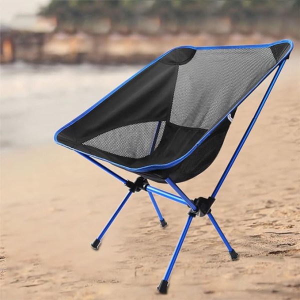 Folding camping chair load about 150 kg black blue