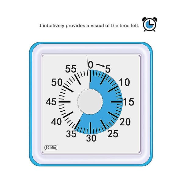 60-minutters Visuell Analog Timer Lesing Timer Stille Telling Tid Verktøy