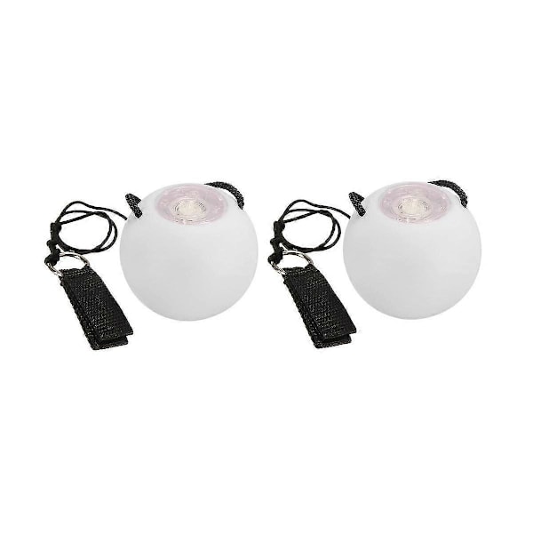 2 kpl LED Poi-palloja, Glow Poi -palloja, LED-valo lelupallot, strobo pyörivä pallo lapsille ja aikuisille White