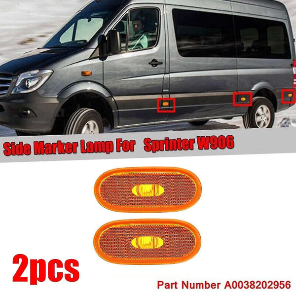 2x Auton Sivuvilkut - Sprinter W906 2006-2018 A0038202956 Sivusignaalit Yellow