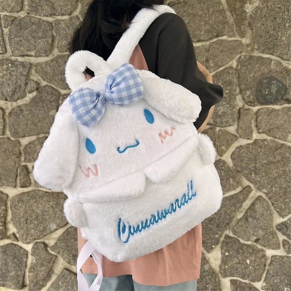 Ny Sanrio Cartoon Lovely Plysch Ryggsäck Cinnamoroll Kuromi Girl Heart Stor Kapacitet My Melody Shoulders Bag Barn Julklapp[HK] Cinnamoroll A about 37x10x31cm