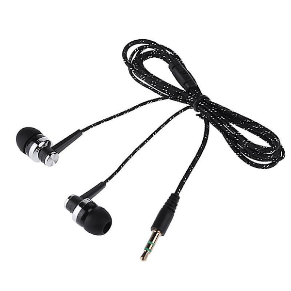 Snygg flätad linje stereo musik in-ear headset hörlurar utan mikrofon hörlurar Red