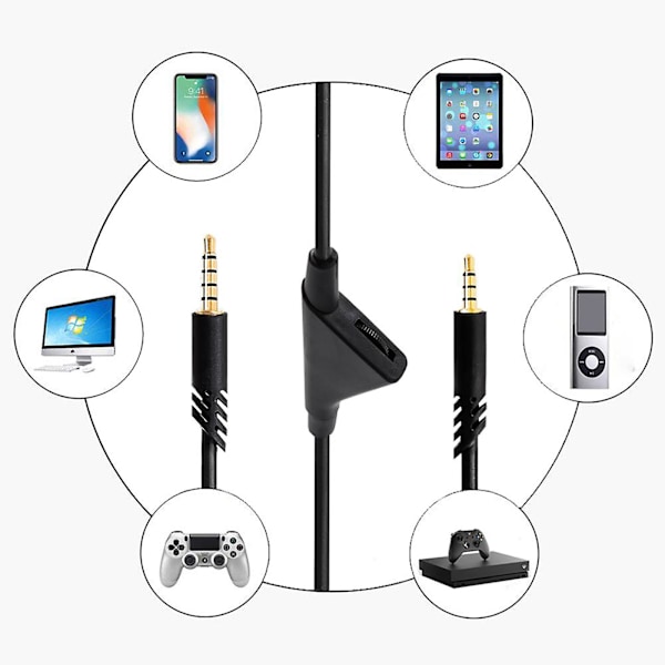 Hörlurskabel Audiokabel Förlängningsmusikledning för Astro A10 A30 A40 A40TR