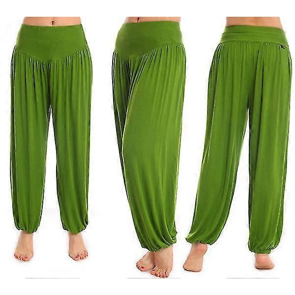 Jule Yoga Kvinder Ali Baba Baggy Harem Bukser Aladdin Bloomers Casual Dance Bukser Grass Green 2XL