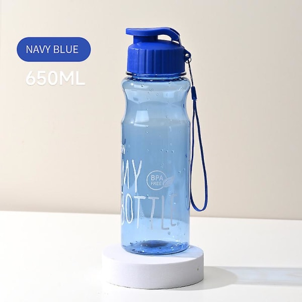 Läpinäkyvä Vedenpullo Kannettava Urheilumuki Juomiseen Keittiövälineet 550ml Vedenpullo Kouluun Kuntosalille Matkalle Tytölle PojalleBY deep blue 55 ML